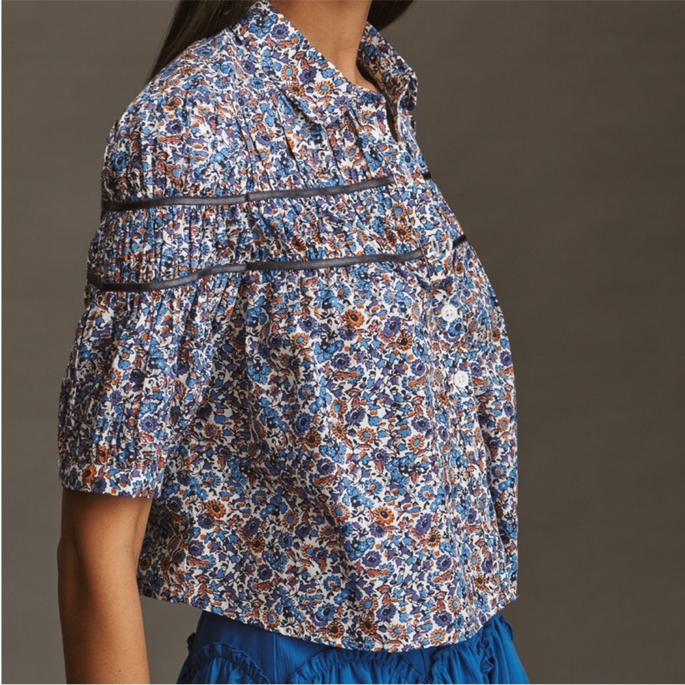 NWT The Leandra Shirred Yoke Blouse by Maeve - Picture 4 of 8
